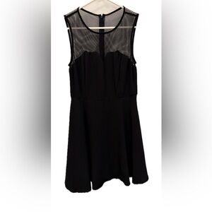 Classic Black Dress with Mesh Straps